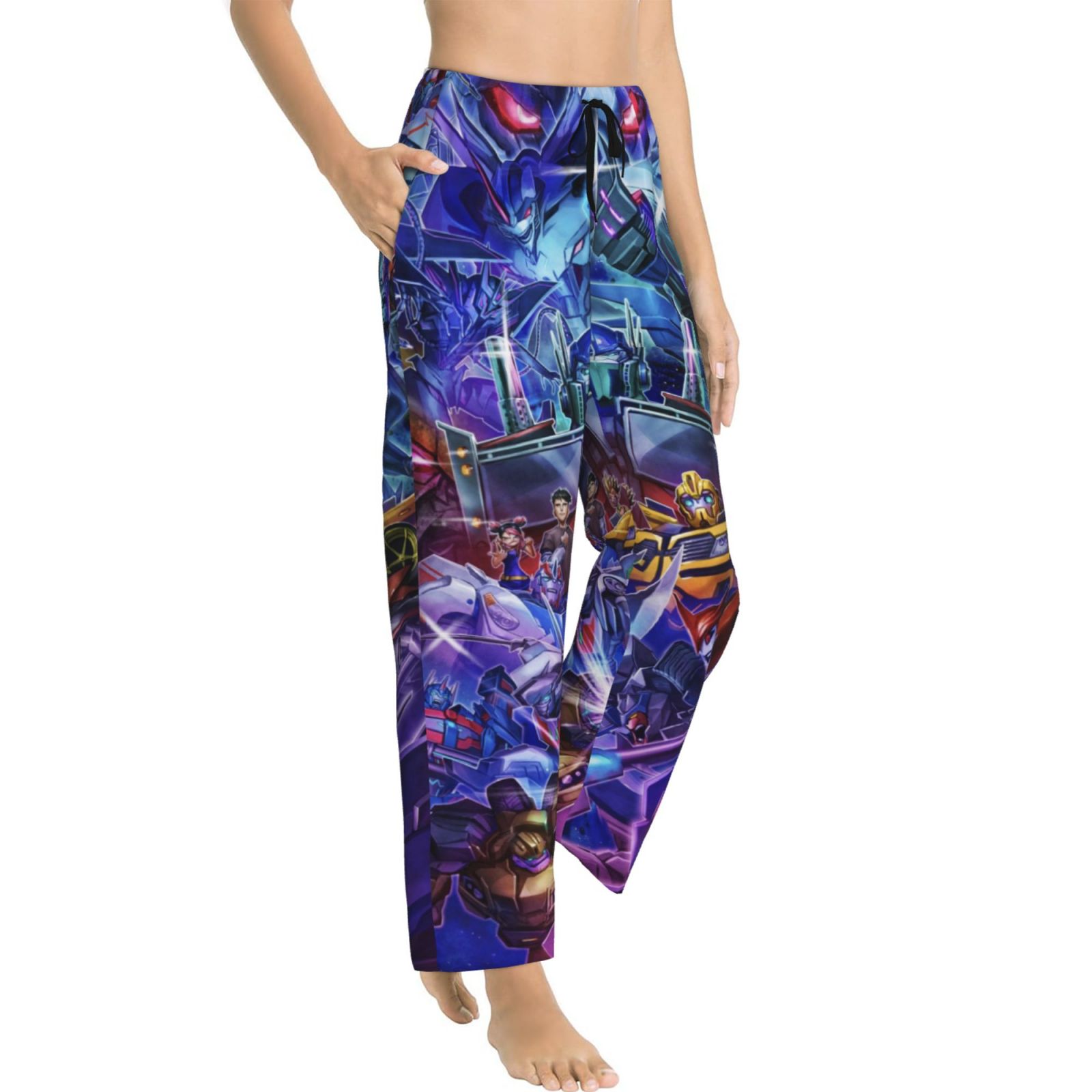 Womens Transformers Pajama Pants Sleepwear Pajamas Vacation Sleep Pant With Pockets